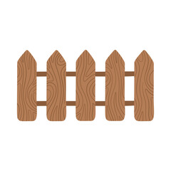 Wooden fence. Cute hedge. Tree structure. Vector illustration in a flat style.