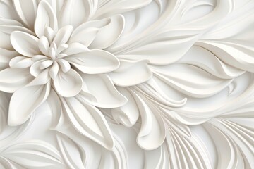 Elegant Ornamental Floral 3d Texture Generative AI 