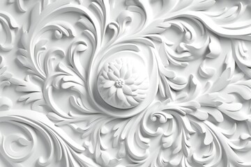 Fototapeta na wymiar Elegant Ornamental Floral 3d Texture Generative AI 