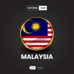Flag of Malaysia vector illustration. Asia Flag 3D EPS10