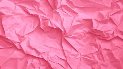 Naklejka premium Pink crumpled texture paper sheet background, Crumpled red paper background close up, textured background colorful handmade creative art abstract style, generate ai