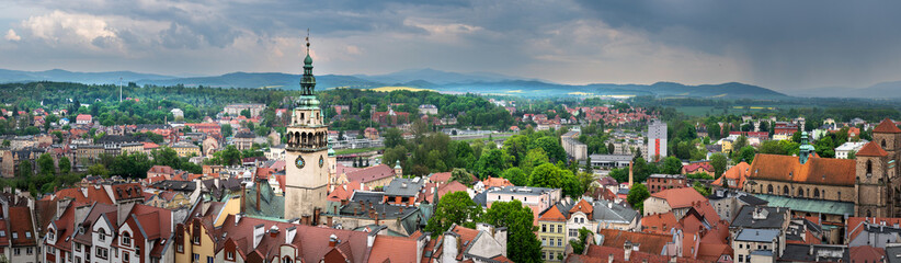 Naklejka na ściany i meble Panorama of the city. Kłodzko - Silesian Voivodeship. 