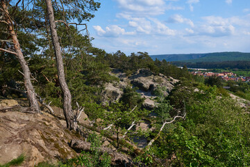 Teufelsmauer ( Harz ) mit Hamburger Wappen bei Timmenrode