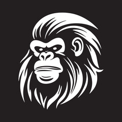 Vector Art Illustrations of an angry gorilla face