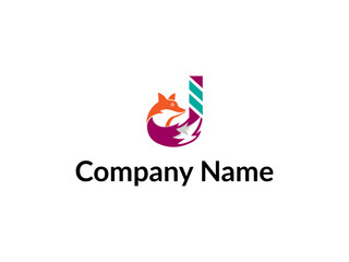 Modern abstract digital logo. typography, Creative Fox logo and  Minimal technology   vector illustration logo.  symbol set for  artist, modern style Awesome logo in shape a template Mode flat.