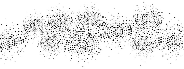 Geometric halftone abstract background frame. Vector texture of chaotic hexagons, particles, fragments. A group of cells, an information grid. Poster for business, technology, medicine, presentations.