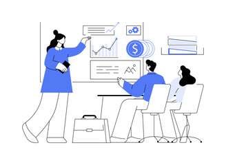 Project closure abstract concept vector illustration.