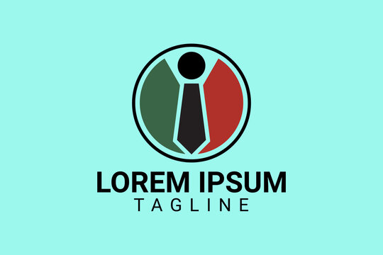 man and logo tie, this design is suitable for a company logo, community, business association, can also be used as an icon or t-shirt design.
