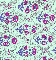 Fototapeta na wymiar Ajrakh Pattern and block print Pattern, batik print, ikat Background digital printing textile pattern