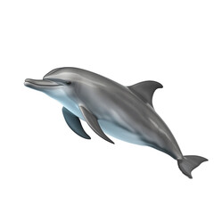 Dolphin is isolated on a white background. Mammal marine animal, Generative AI