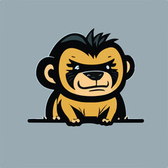 Fototapeta premium Cute Baboon Vector Logo Icon Sports Mascot flat vector illustration