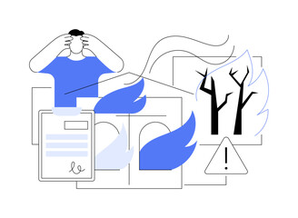 Fire consequences abstract concept vector illustration.