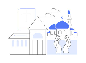 Religious institution abstract concept vector illustration.