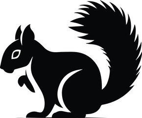 Eastern Gray Squirrel Logo Monochrome Design Style
