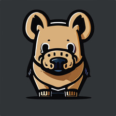 Cute Boar Vector Logo Icon Sports Mascot flat vector illustration