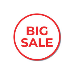 big sale with circle red design template vector transparent background
