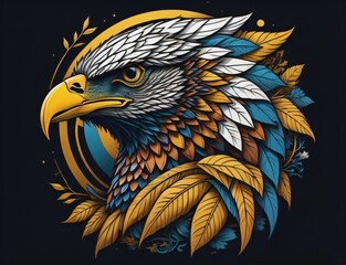 Eagle head design illustrator artwork created. By ai generative image
