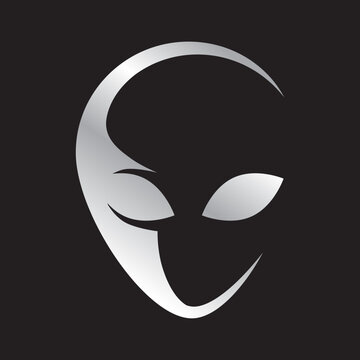 alien head, vector logo icon