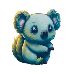 koala Sticker illustration, Png Image Ready To Use. Animal Sticker Design Series