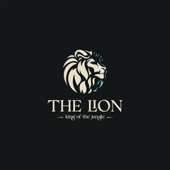 Lion king on black background, Wildlife Animal.Lion mascot logo inspiration