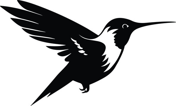 Hummingbird Logo Monochrome Design Style
