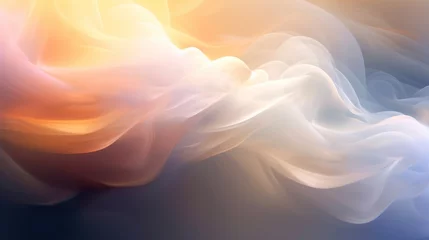 Foto op Canvas Beautiful abstract light background with puffs of ivory smoke with interesting dramatic backlighting © Eli Berr