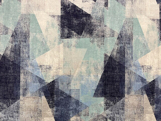 Polished paint on fabric, worn colored retro wallpaper