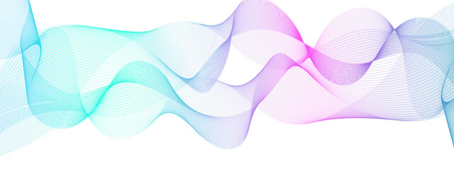 Abstract colorful glowing wave curved lines background.  Abstract frequency sound wave lines and technology curve lines background. Design used for banner, template, science, business and many more.