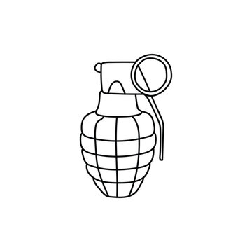 black and white grenade icon clip art preview