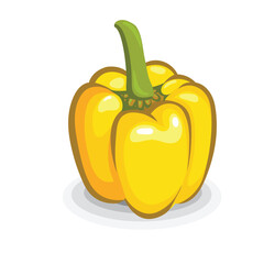 yellow sweet bell pepper vector illustration