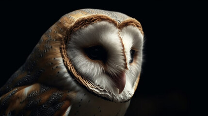 Naklejka premium Portrait of owl. Generative Ai