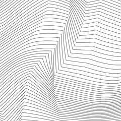 Abstract background with deformation lines. Texture with distorted waves. Vector illustration with 3d effect.