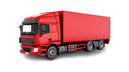 Red Truck: Vibrant Transportation Vehicle on a Transparent Background PNG