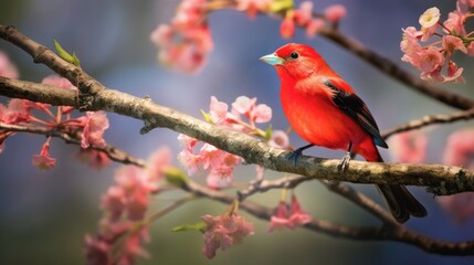 Scarlet Tanager. Generative AI