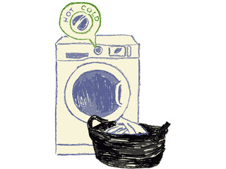 washing machine  and clothes.