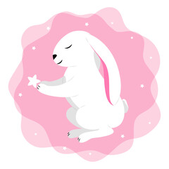 bunny, vector bunny, bunny illustration, space bunny, bunny clipart, space bunny seamless pattern, space kids illustrations