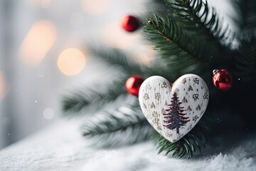 Fototapeta na wymiar Nice heart symbolizing the love of the Christmas season. Generative AI