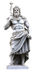 Greek marble god statue isolated on a white background, AI generated