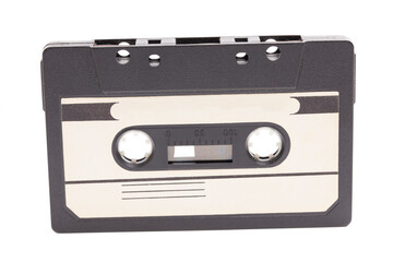 Audio cassette tape isolated on white background.