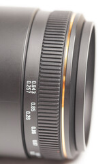 Camera photo lens isolated on white background