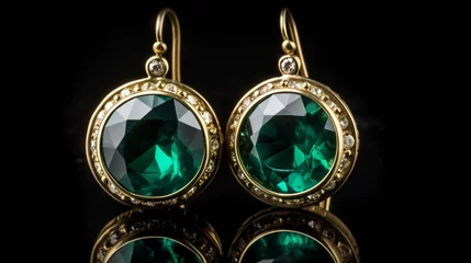 Poster emerald earrings Generative AI © Quentin