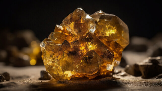 rough and unpolished citrine Generative AI