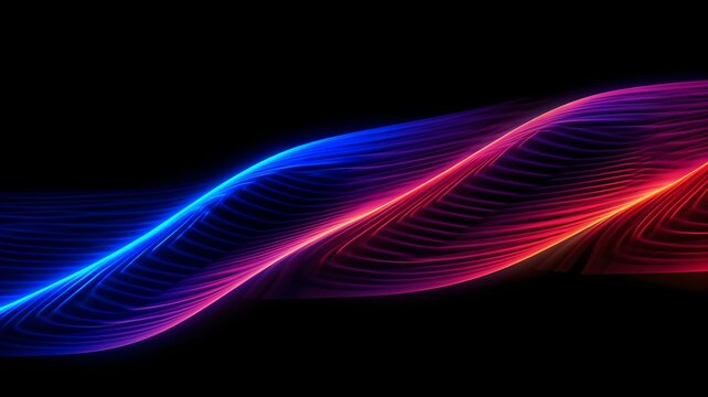 Ethereal Digital Technilogy Neon Waves of Light, Generative AI
