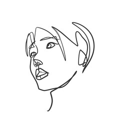 Surreal Faces Continuous line, drawing of set faces and hairstyles, fashion concept, woman's beauty, minimalist, vector illustration, pretty sexy. Love yourself and take care of yourself.