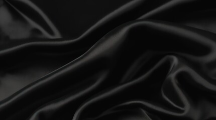 Obraz premium Black silk cloth. Generative AI.