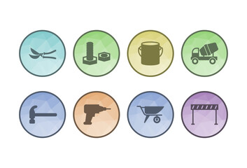 set of icons construction vector