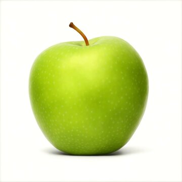 Green apple isolated on white background, Generative AI illustration