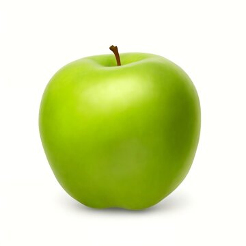 Green apple isolated on white background, Generative AI illustration