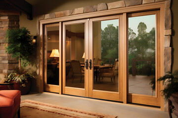 Obraz premium Sliding Glass Patio Door: AI Generated Image