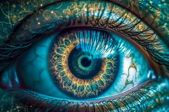 fantasy spiritual magical esoteric eye, intuitive vision, made with Generative AI